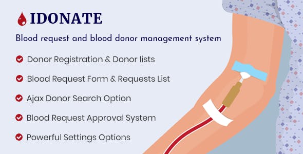 IDonatePro - Blood Donation, Request And Donor Management WordPress Plugin