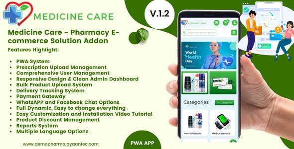 Medicine Care - Pharmacy E-commerce Solution Addon